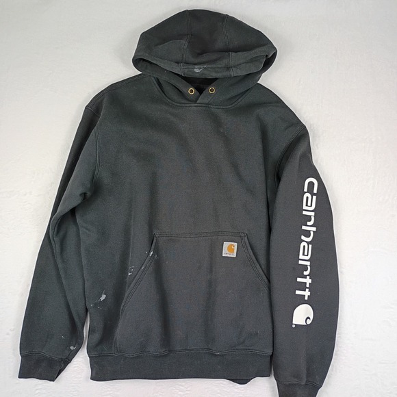 Carhartt Other - Carhartt Mens Black Sleeve Logo Hoodie Sweatshirt Original Fit Large K288 BLK
